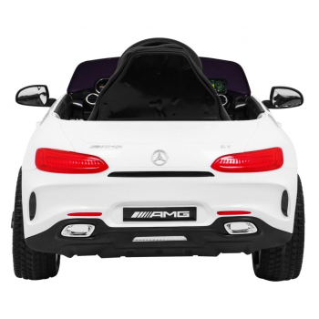 Mercedes Benz GT na akumulator dla dzieci Biały + Pilot + Wolny Start + MP3 LED